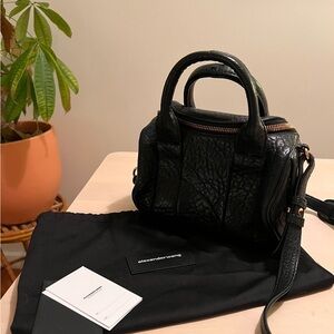 Alexander Wang Black Satchel with Textured Fabric